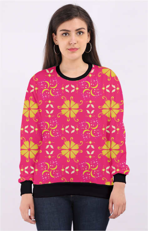 Blossom Pink Floral Women's Premium Sweatshirt