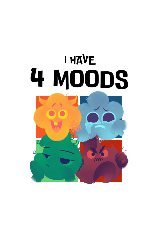 I Have 4 Moods: Men's Premium Hooded Sweatshirt