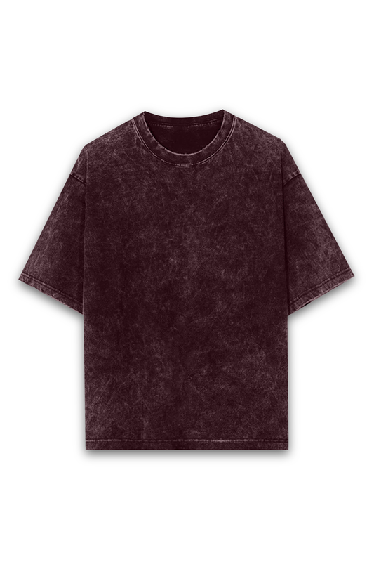 Acid Washed Unisex Superior Oversized Tee (Maroon)