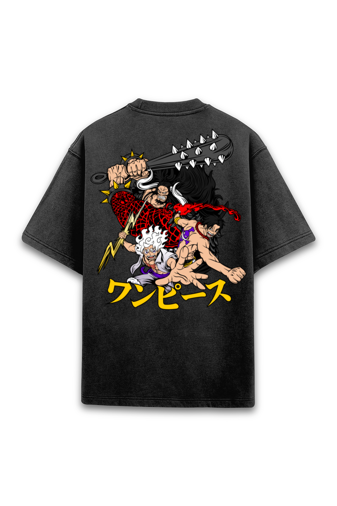 Gear Up with Luffy: Acid Washed Superior Unisex Oversized Tee