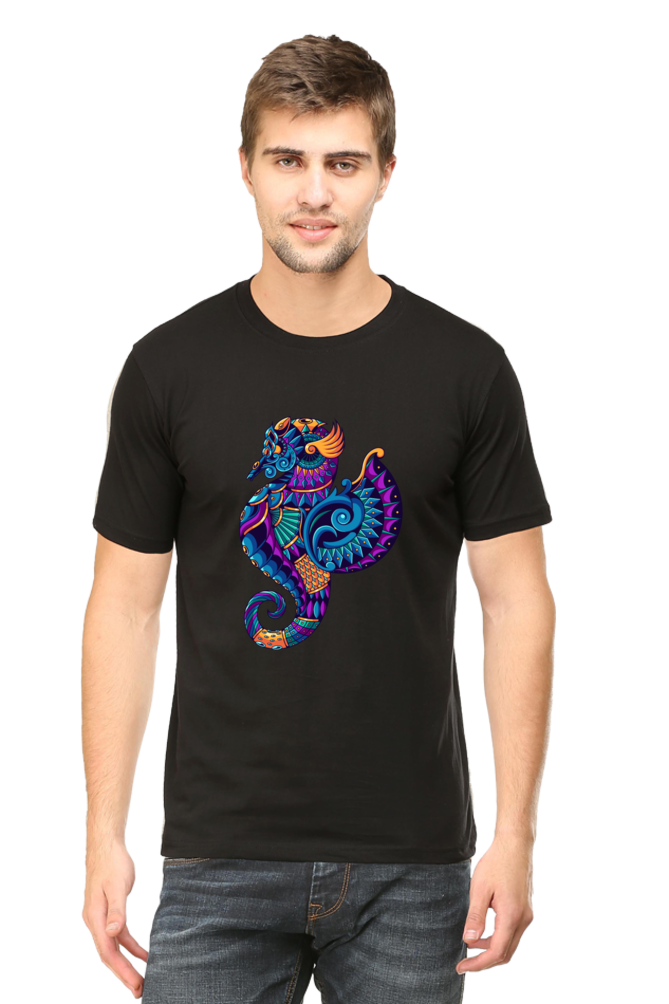 Dive into Style: Mystic Sea Horse Men's Premium Tee