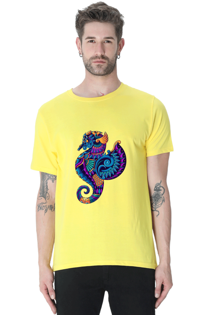 Dive into Style: Mystic Sea Horse Men's Premium Tee