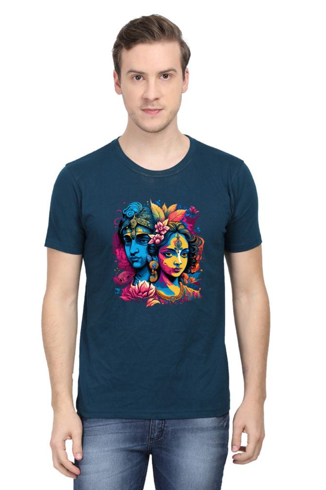 Radha Krishna: Embrace Divine Love Premium Men's Tee