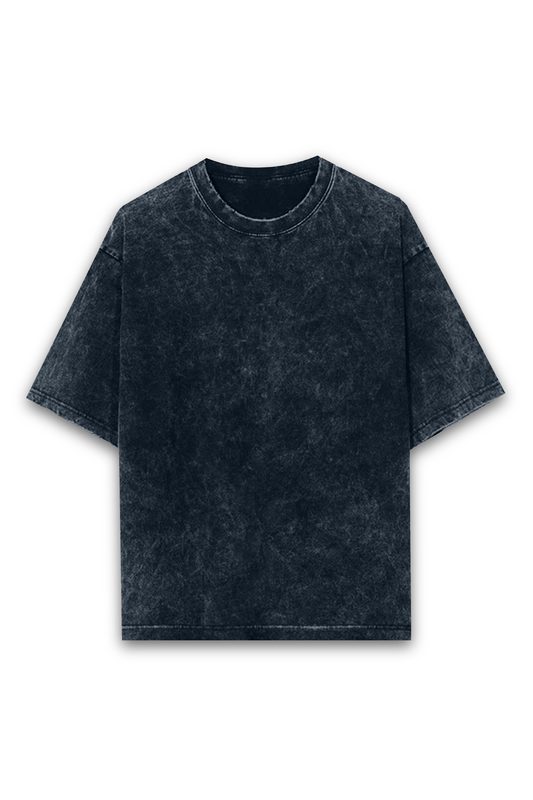 Acid Washed Unisex Superior Oversized Tee (Navy Blue)