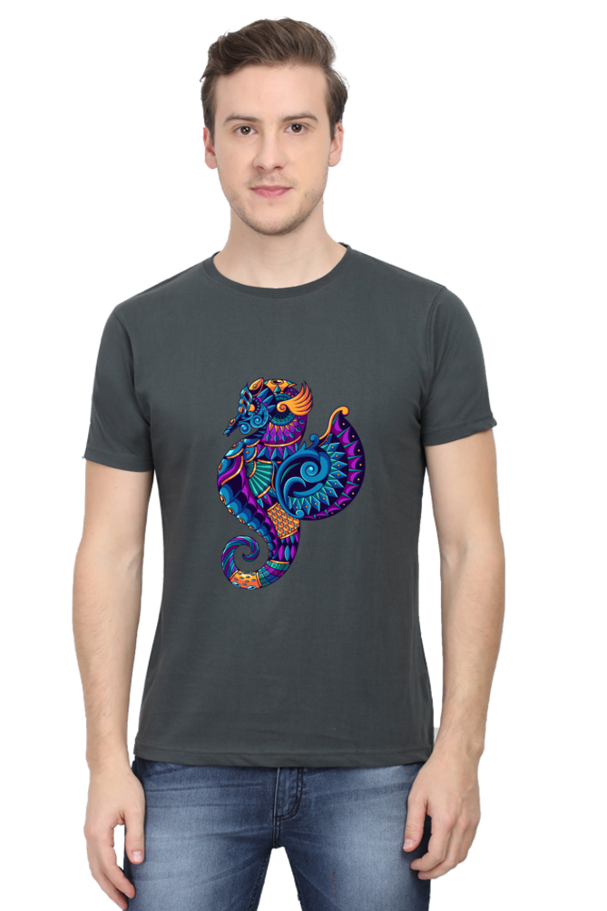 Dive into Style: Mystic Sea Horse Men's Premium Tee