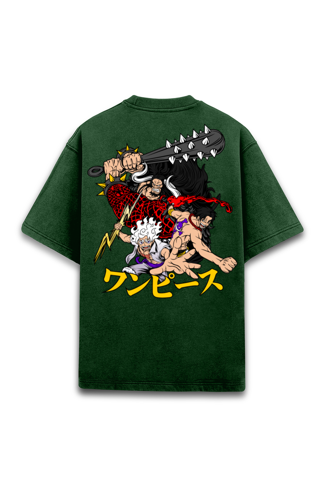 Gear Up with Luffy: Acid Washed Superior Unisex Oversized Tee
