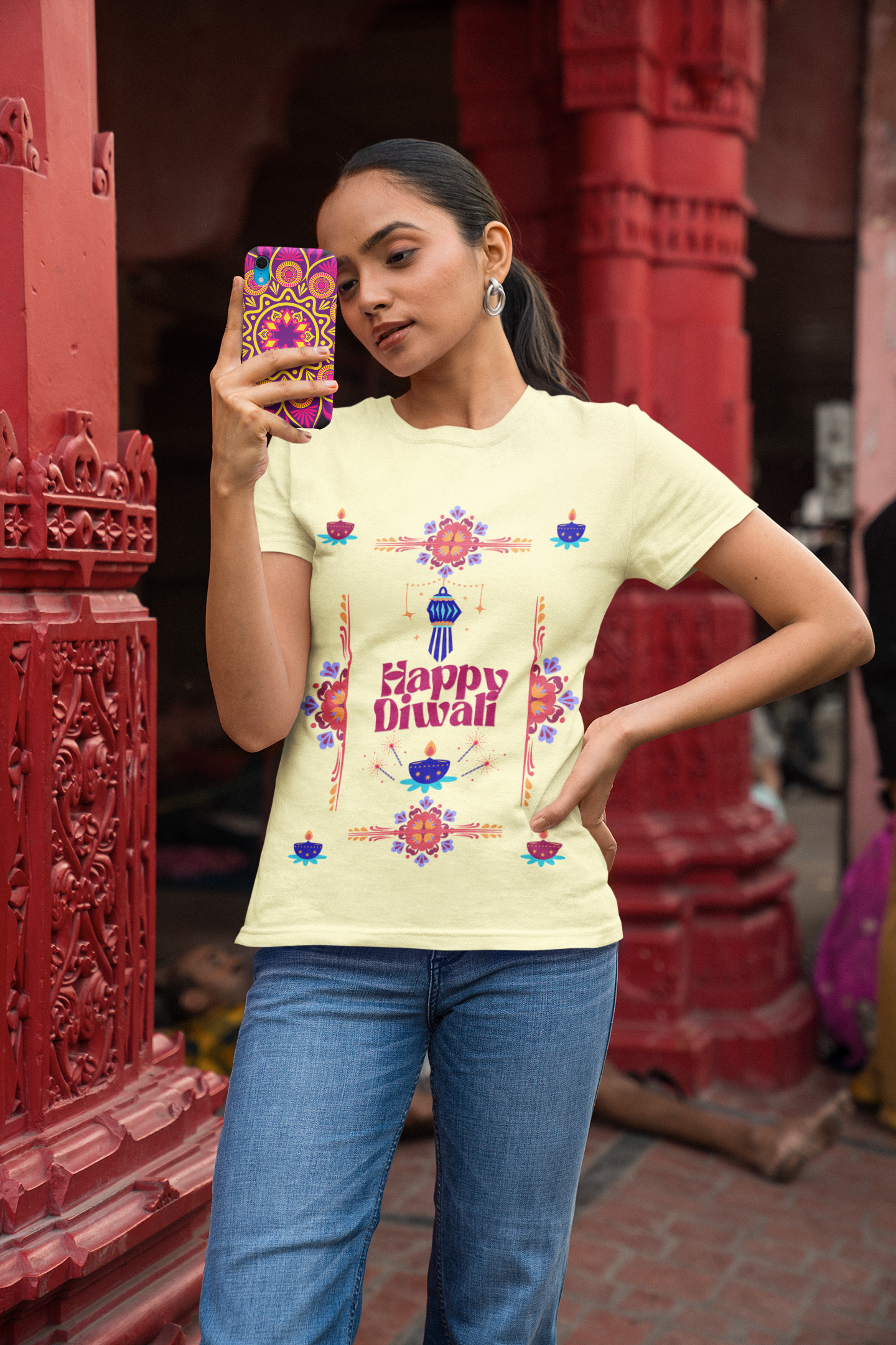 Festive Radiance: Happy Diwali Men’s Premium Tee