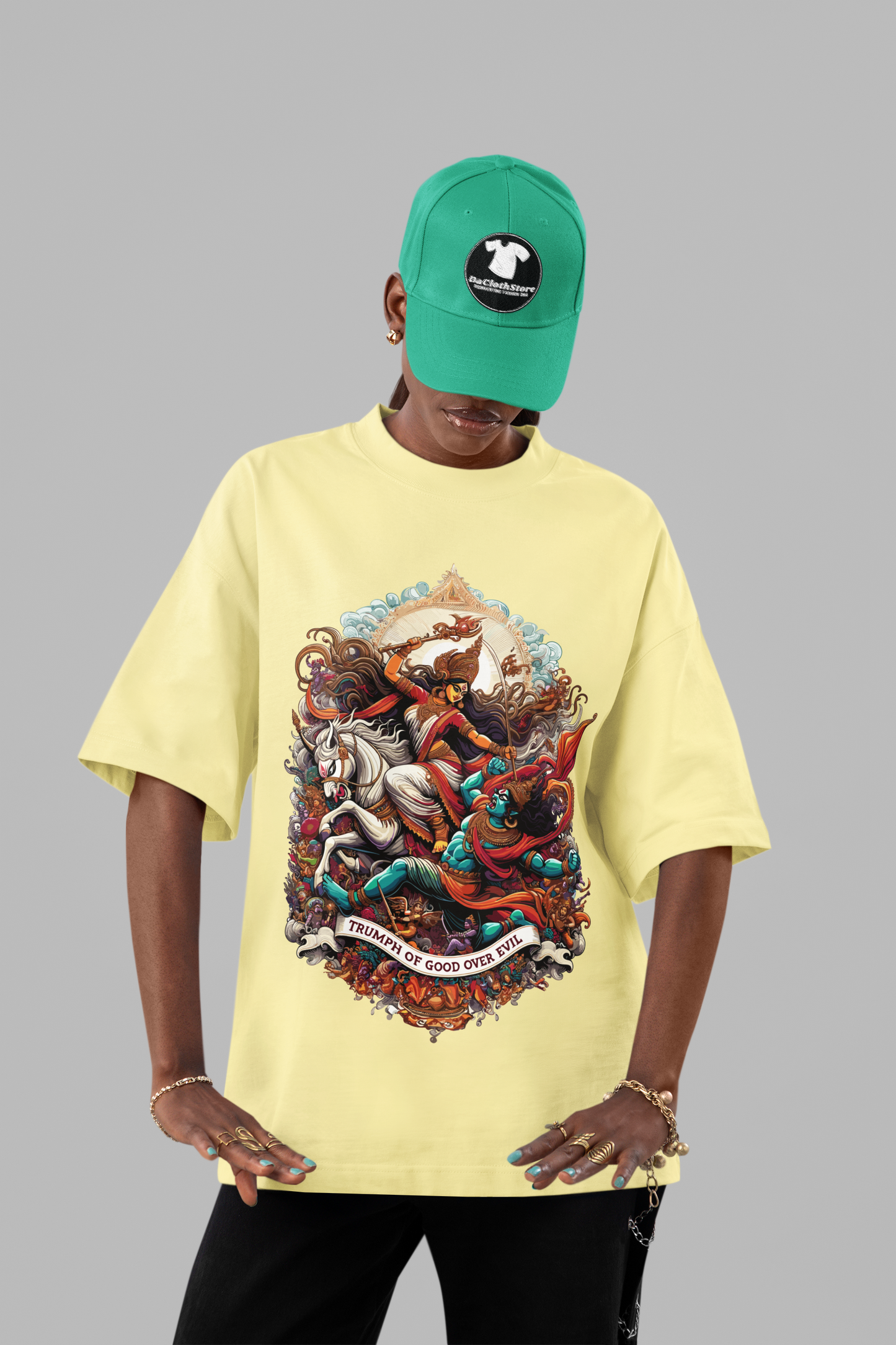 Durga’s Triumph Premium Unisex Oversized Tee
