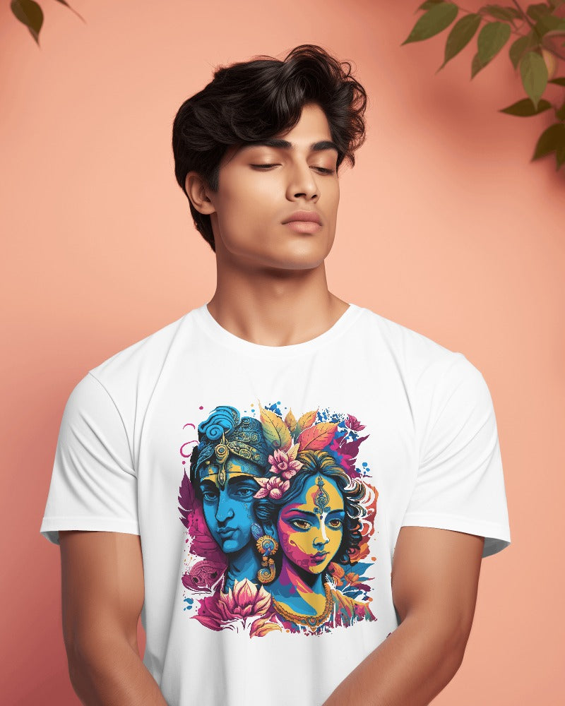 Radha Krishna: Embrace Divine Love Premium Men's Tee