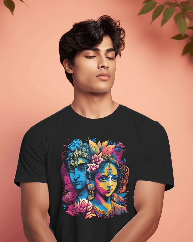 Radha Krishna: Embrace Divine Love Premium Men's Tee