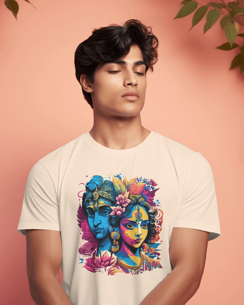 Radha Krishna: Embrace Divine Love Premium Men's Tee