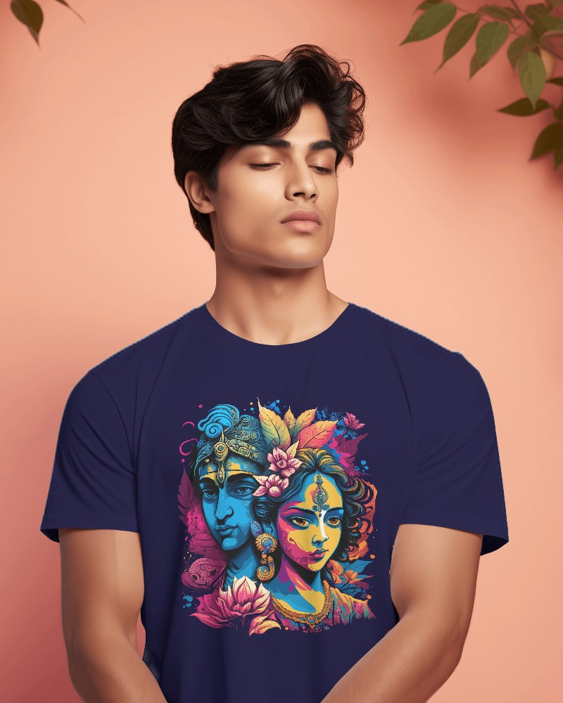 Radha Krishna: Embrace Divine Love Premium Men's Tee