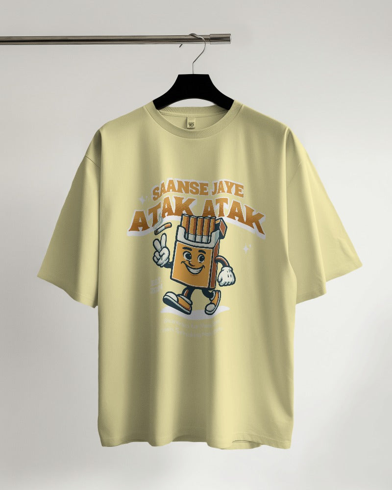 "Saans Jaye Atak Atak" Premium Unisex Oversized Tee